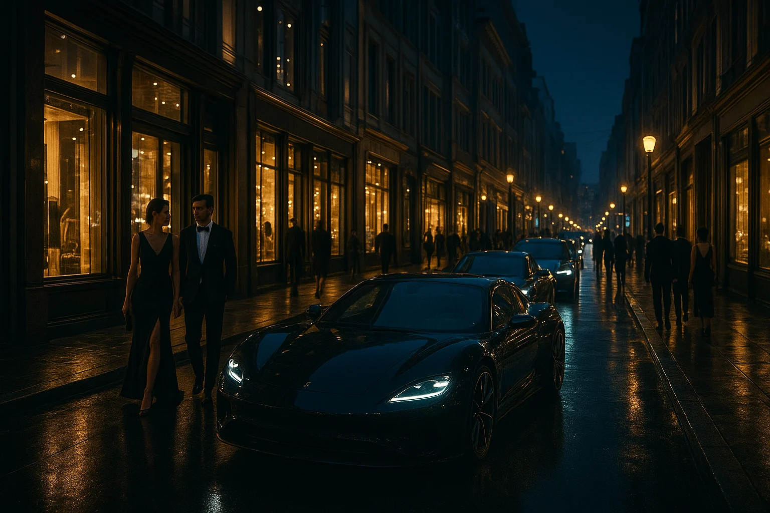 Singapore riverside nightlife with neon reflections and lively evening crowd.