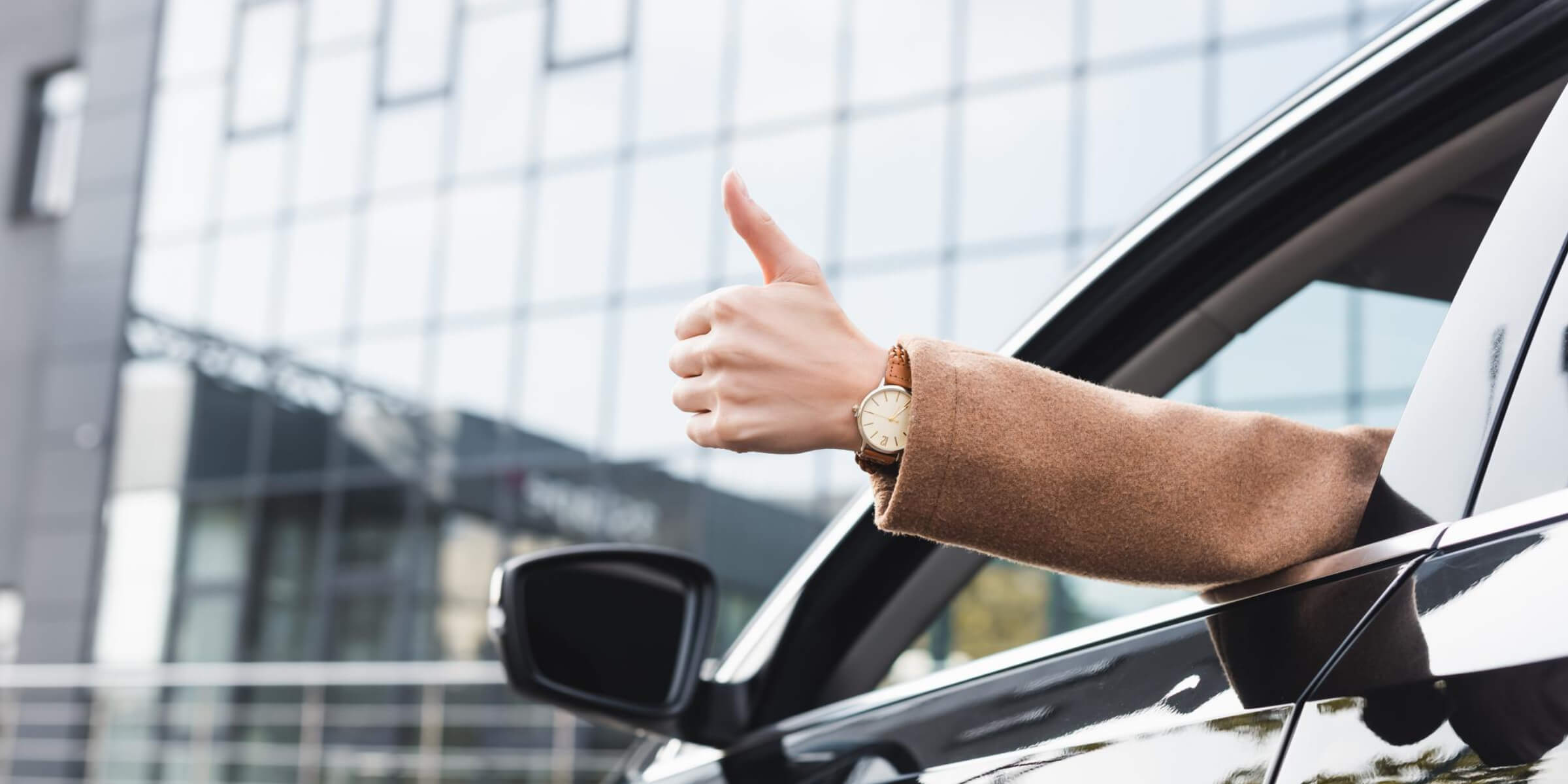 A joyful traveler enjoying a stress-free ride, smiling with confidence