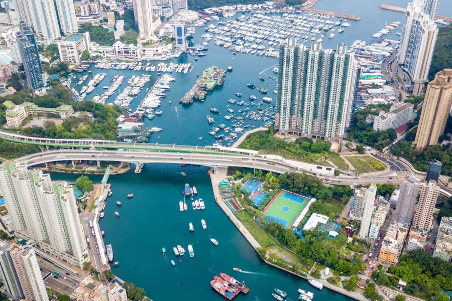 Hong Kong island bridge