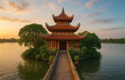 Phu Chau Floating Temple (Chua Noi) – unique riverside temple on an island.