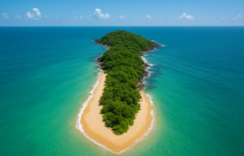 Southern tip of Phú Quốc Island at Mũi Ông Đội with two contrasting sea views on both sides of the peninsula.