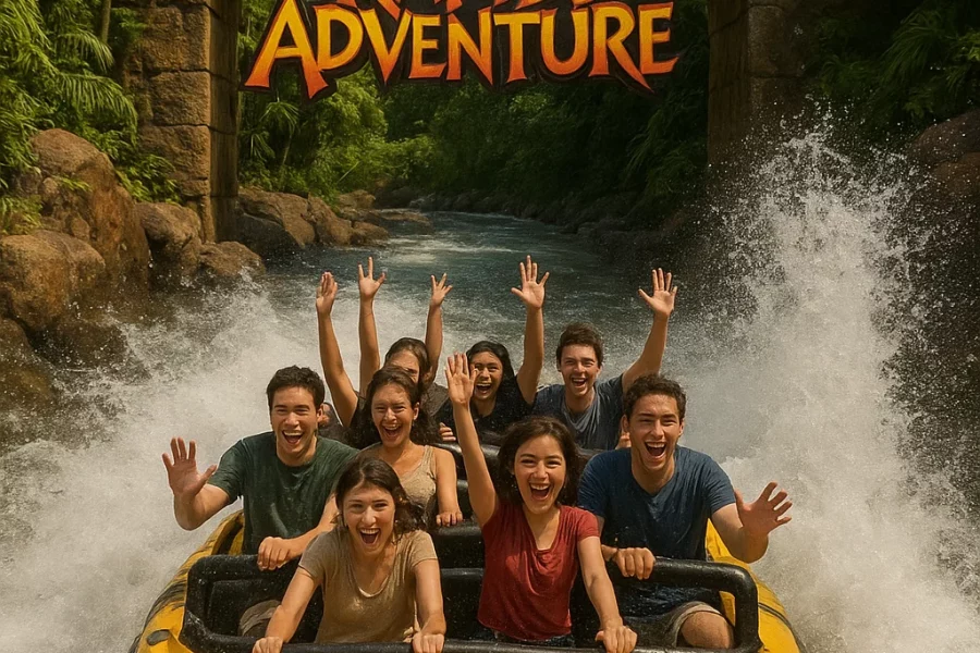 Jurassic Park Rapids Adventure ride at Universal Studios Singapore
