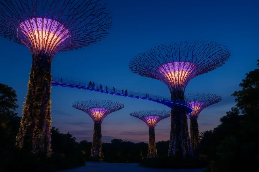 OCBC Skyway lights at Gardens by the Bay Singapore